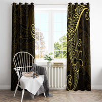 Black Gold Polynesian Tribal Window Curtain LT9 - Polynesian Pride