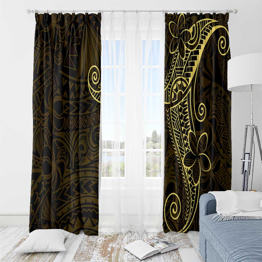 Black Gold Polynesian Tribal Window Curtain LT9 - Polynesian Pride