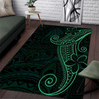 Black Green Polynesian Tribal Area Rug LT9 Green - Polynesian Pride