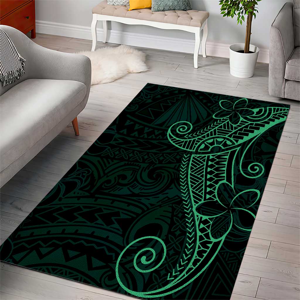 Black Green Polynesian Tribal Area Rug LT9 - Polynesian Pride