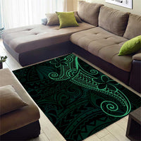 Black Green Polynesian Tribal Area Rug LT9 - Polynesian Pride