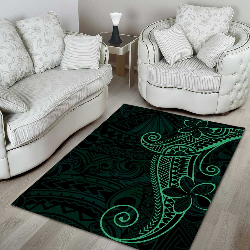 Black Green Polynesian Tribal Area Rug LT9 - Polynesian Pride