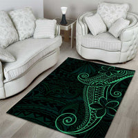 Black Green Polynesian Tribal Area Rug LT9 - Polynesian Pride