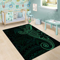 Black Green Polynesian Tribal Area Rug LT9 - Polynesian Pride