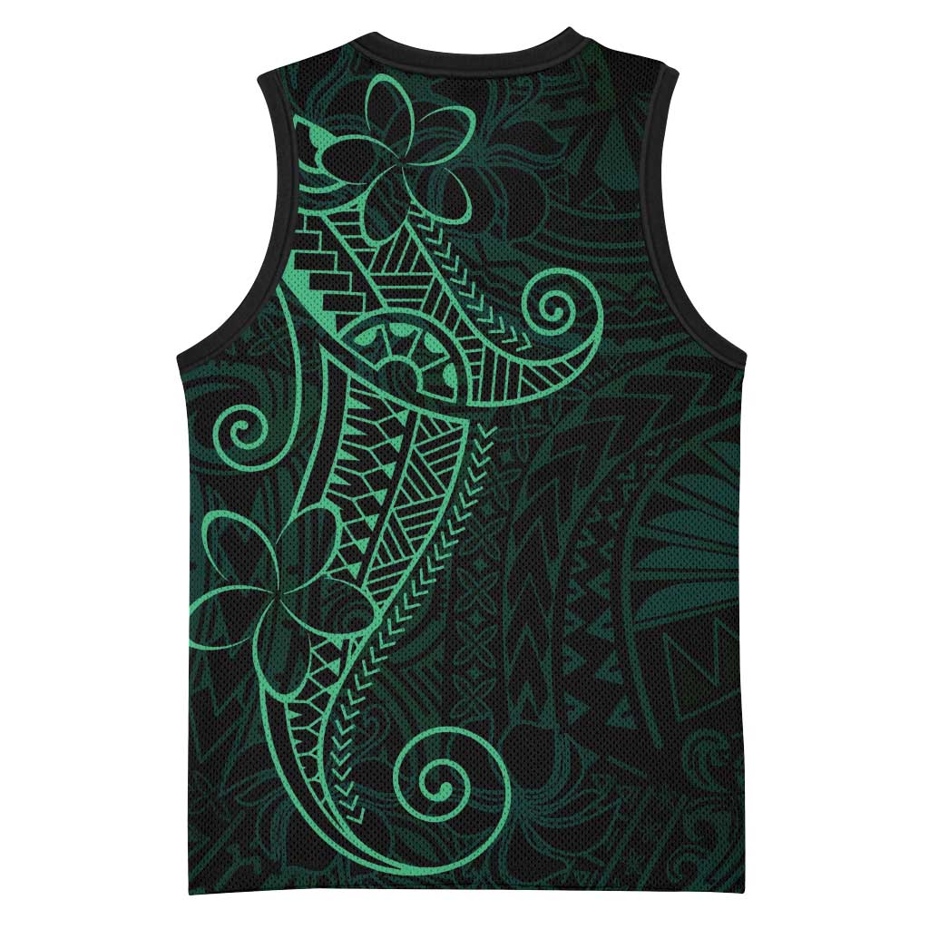 Black Green Polynesian Tribal Basketball Jersey - Polynesian Pride