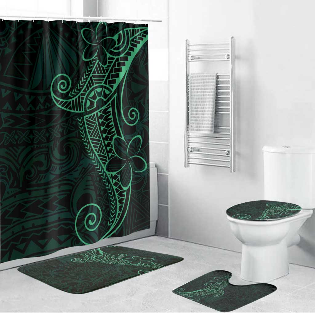 Black Green Polynesian Tribal Bathroom Set - Polynesian Pride