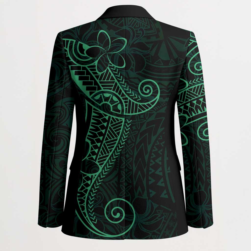 Black Green Polynesian Tribal Blazer LT9 - Polynesian Pride
