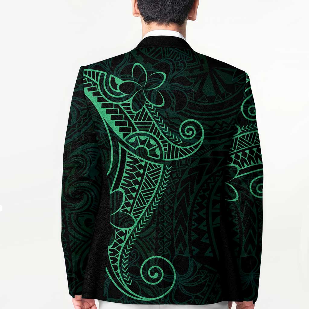 Black Green Polynesian Tribal Blazer LT9 - Polynesian Pride