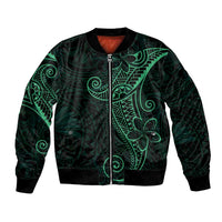 Black Green Polynesian Tribal Bomber Jacket LT9 Unisex Green - Polynesian Pride