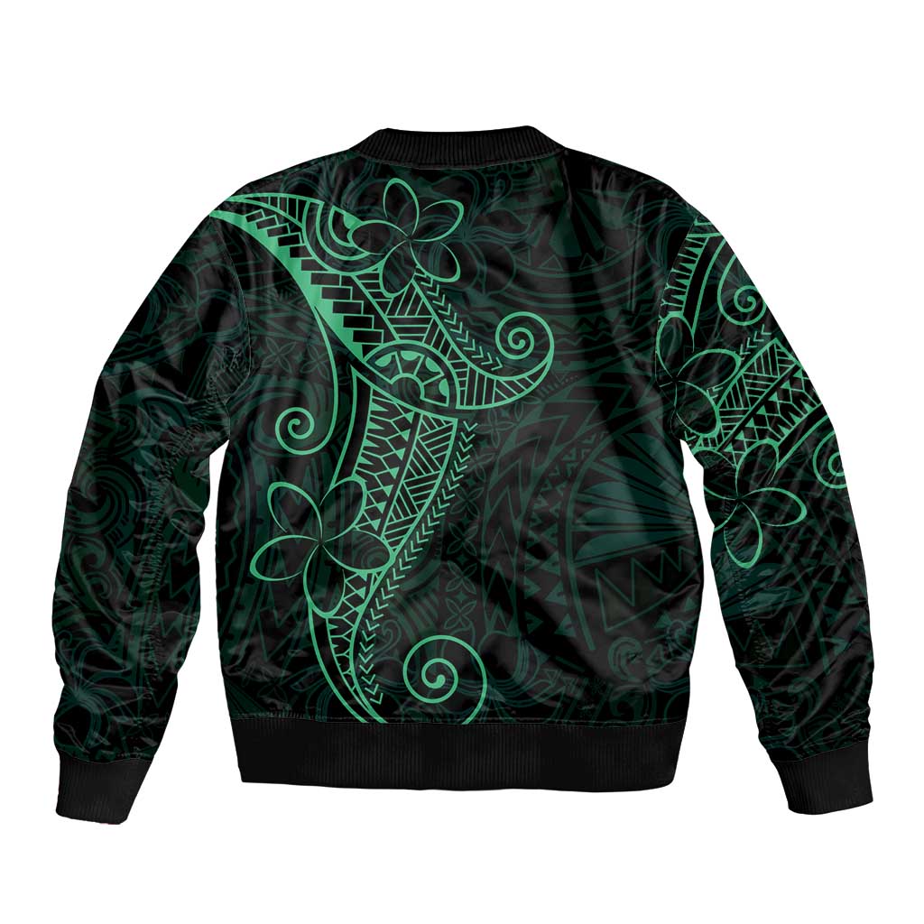 Black Green Polynesian Tribal Bomber Jacket LT9 - Polynesian Pride