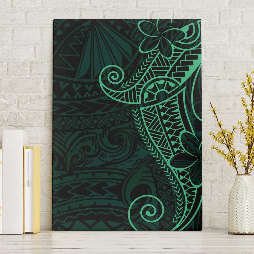 Black Green Polynesian Tribal Canvas Wall Art - Polynesian Pride