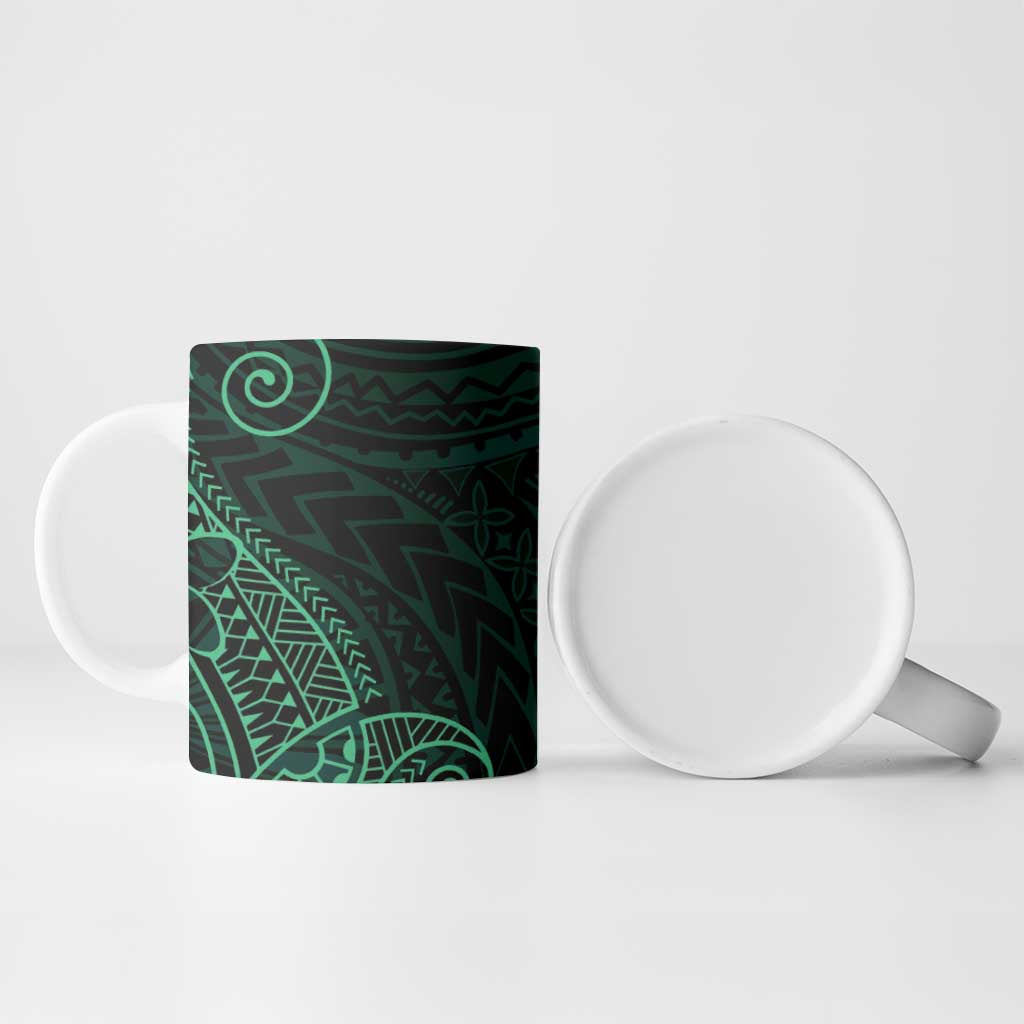 Black Green Polynesian Tribal Ceramic Mug - Polynesian Pride