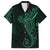 Black Green Polynesian Tribal Family Matching Long Sleeve Bodycon Dress and Hawaiian Shirt - Polynesian Pride