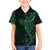 Black Green Polynesian Tribal Family Matching Long Sleeve Bodycon Dress and Hawaiian Shirt - Polynesian Pride