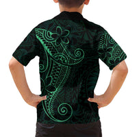 Black Green Polynesian Tribal Family Matching Summer Maxi Dress and Hawaiian Shirt LT9 - Polynesian Pride