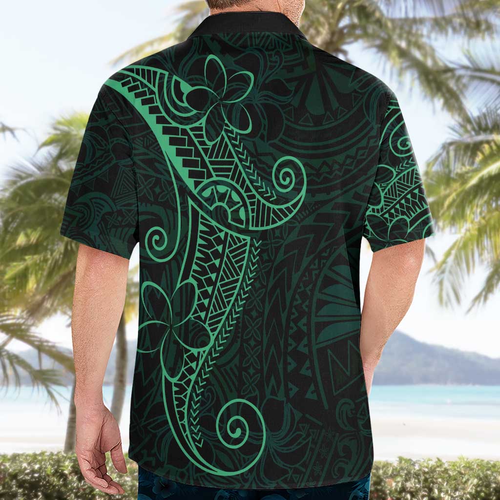 Black Green Polynesian Tribal Hawaiian Shirt - Polynesian Pride