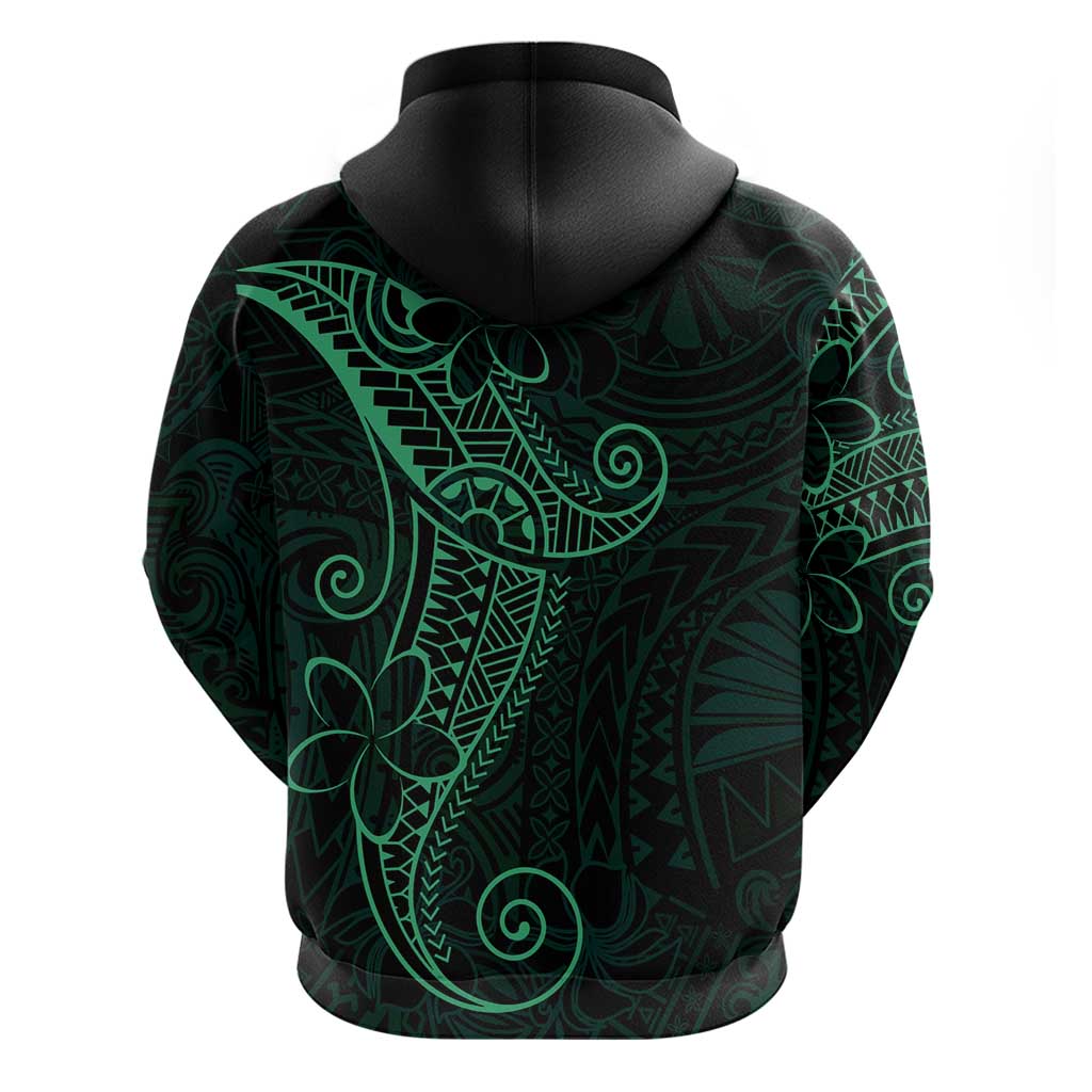 Black Green Polynesian Tribal Hoodie - Polynesian Pride