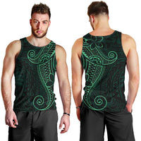 Black Green Polynesian Tribal Men Tank Top - Polynesian Pride