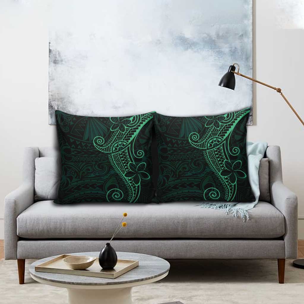 Black Green Polynesian Tribal Pillow Cover LT9 - Polynesian Pride