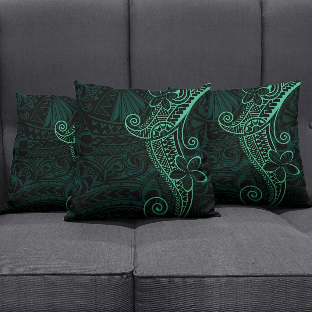 Black Green Polynesian Tribal Pillow Cover LT9 - Polynesian Pride