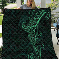 Black Green Polynesian Tribal Quilt LT9 Green - Polynesian Pride