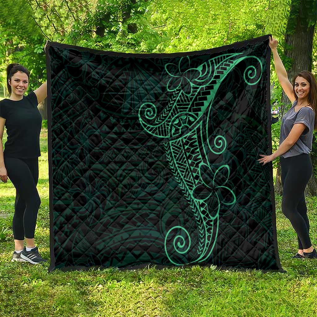 Black Green Polynesian Tribal Quilt LT9 - Polynesian Pride