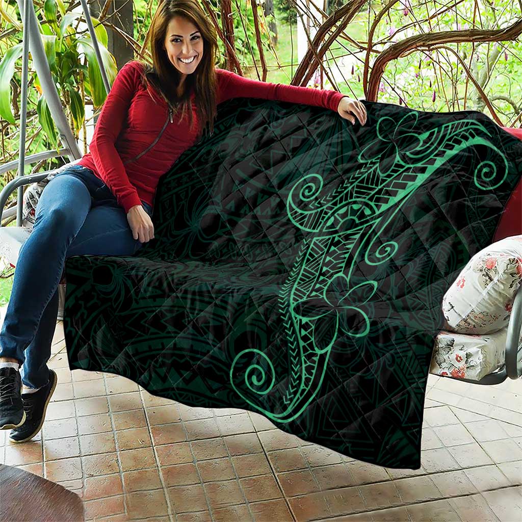 Black Green Polynesian Tribal Quilt LT9 - Polynesian Pride