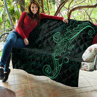 Black Green Polynesian Tribal Quilt LT9 - Polynesian Pride