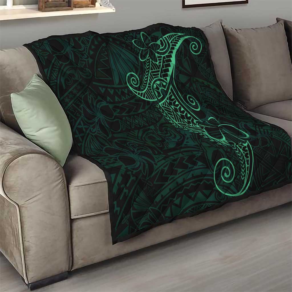 Black Green Polynesian Tribal Quilt LT9 - Polynesian Pride
