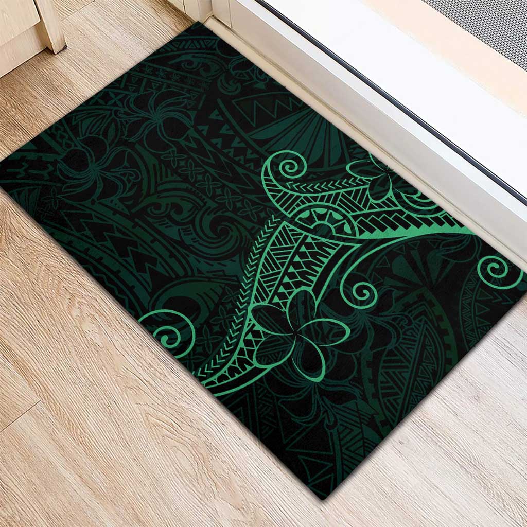 Black Green Polynesian Tribal Rubber Doormat LT9 - Polynesian Pride
