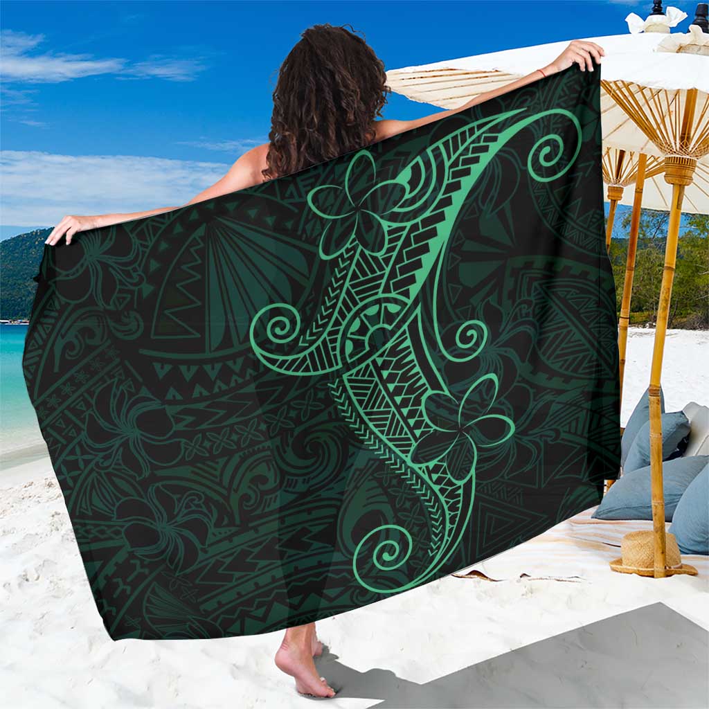 Black Green Polynesian Tribal Sarong LT9 One Size 44 x 66 inches Green - Polynesian Pride