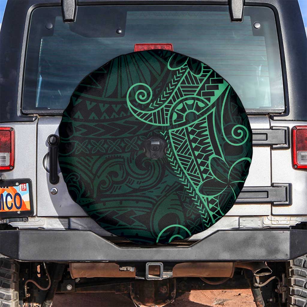 Black Green Polynesian Tribal Spare Tire Cover - Polynesian Pride