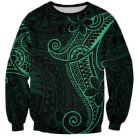 Black Green Polynesian Tribal Sweatshirt LT9 Unisex Green - Polynesian Pride