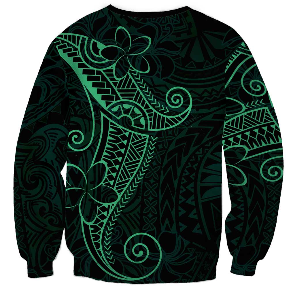Black Green Polynesian Tribal Sweatshirt LT9 - Polynesian Pride