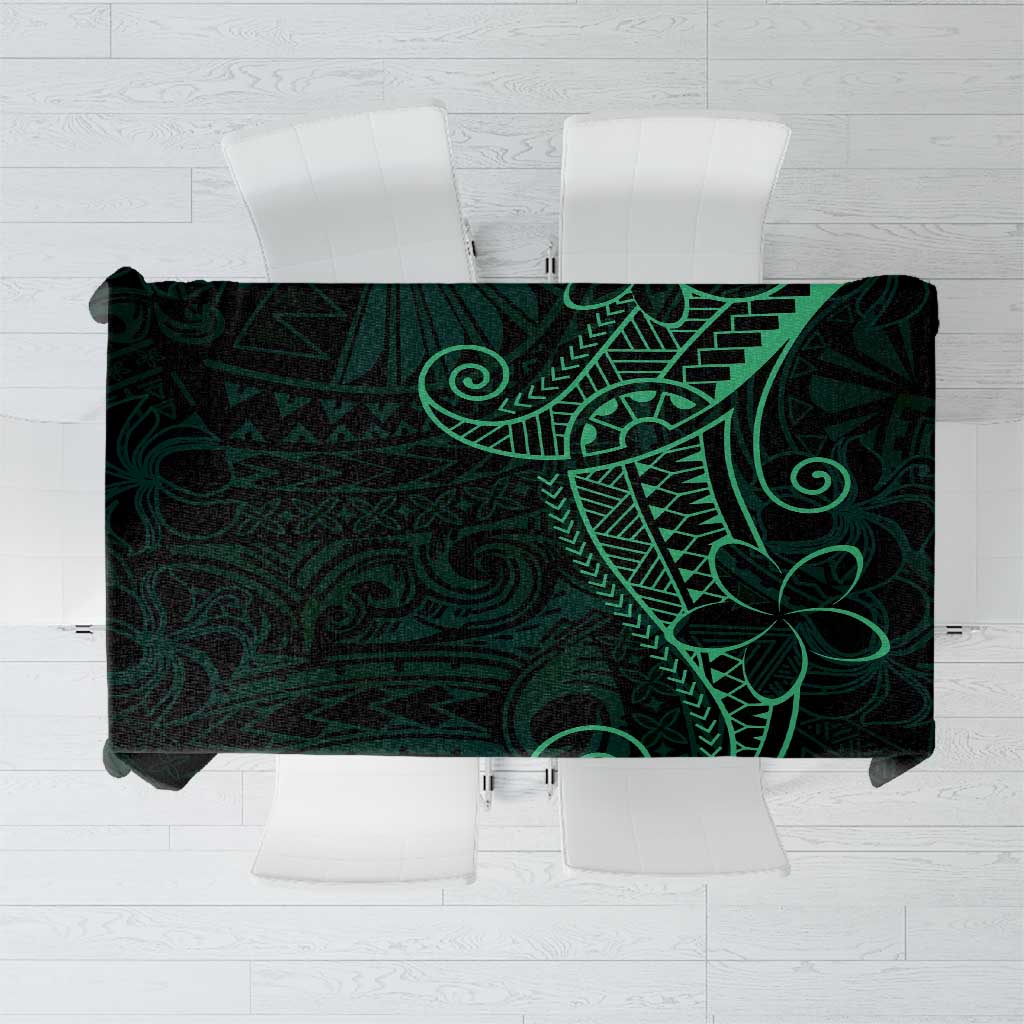 Black Green Polynesian Tribal Tablecloth - Polynesian Pride