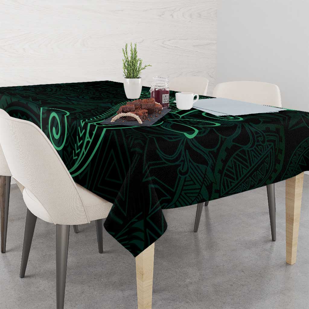 Black Green Polynesian Tribal Tablecloth - Polynesian Pride