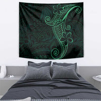 Black Green Polynesian Tribal Tapestry - Polynesian Pride
