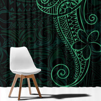 Black Green Polynesian Tribal Window Curtain LT9 - Polynesian Pride