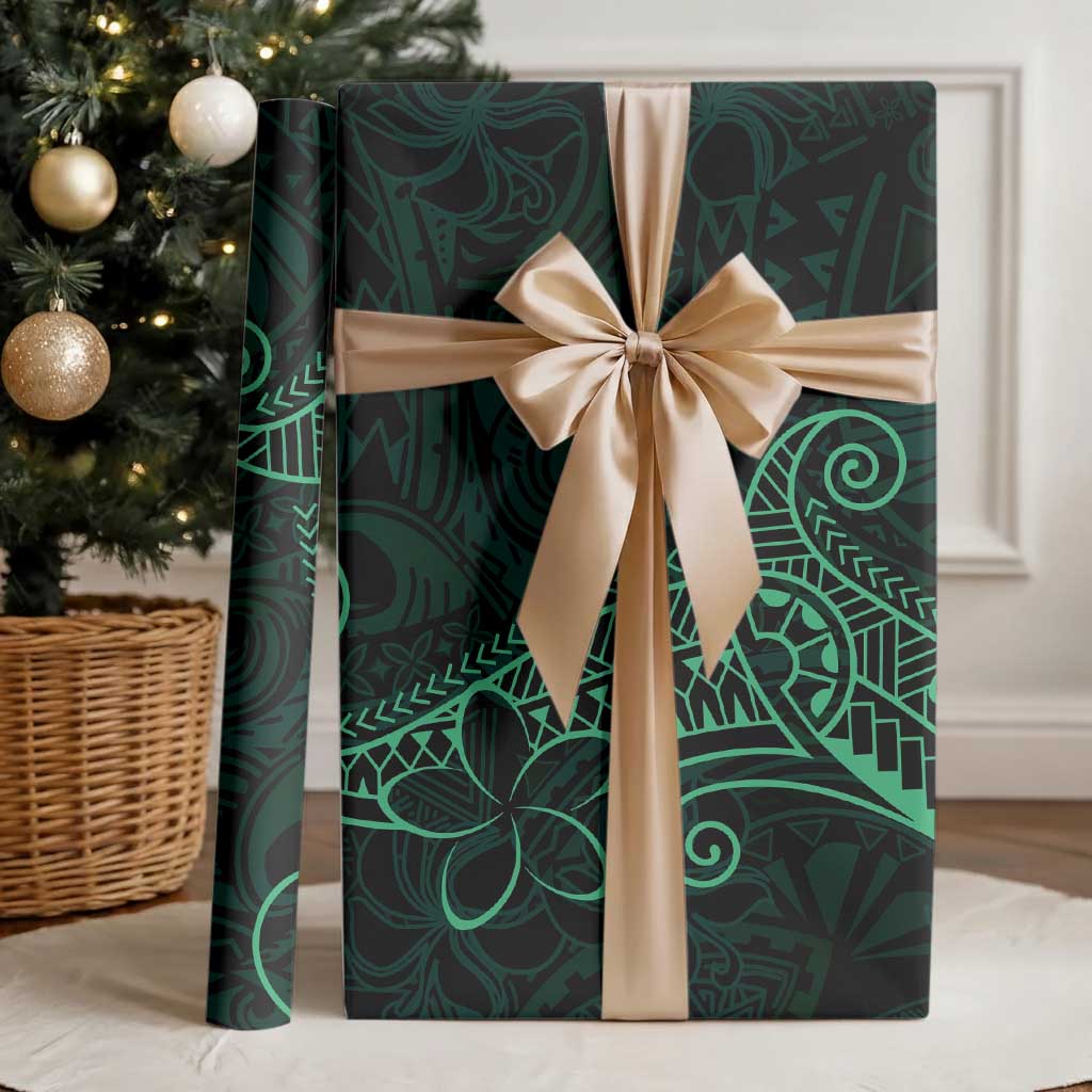 Black Green Polynesian Tribal Wrapping Paper - Polynesian Pride