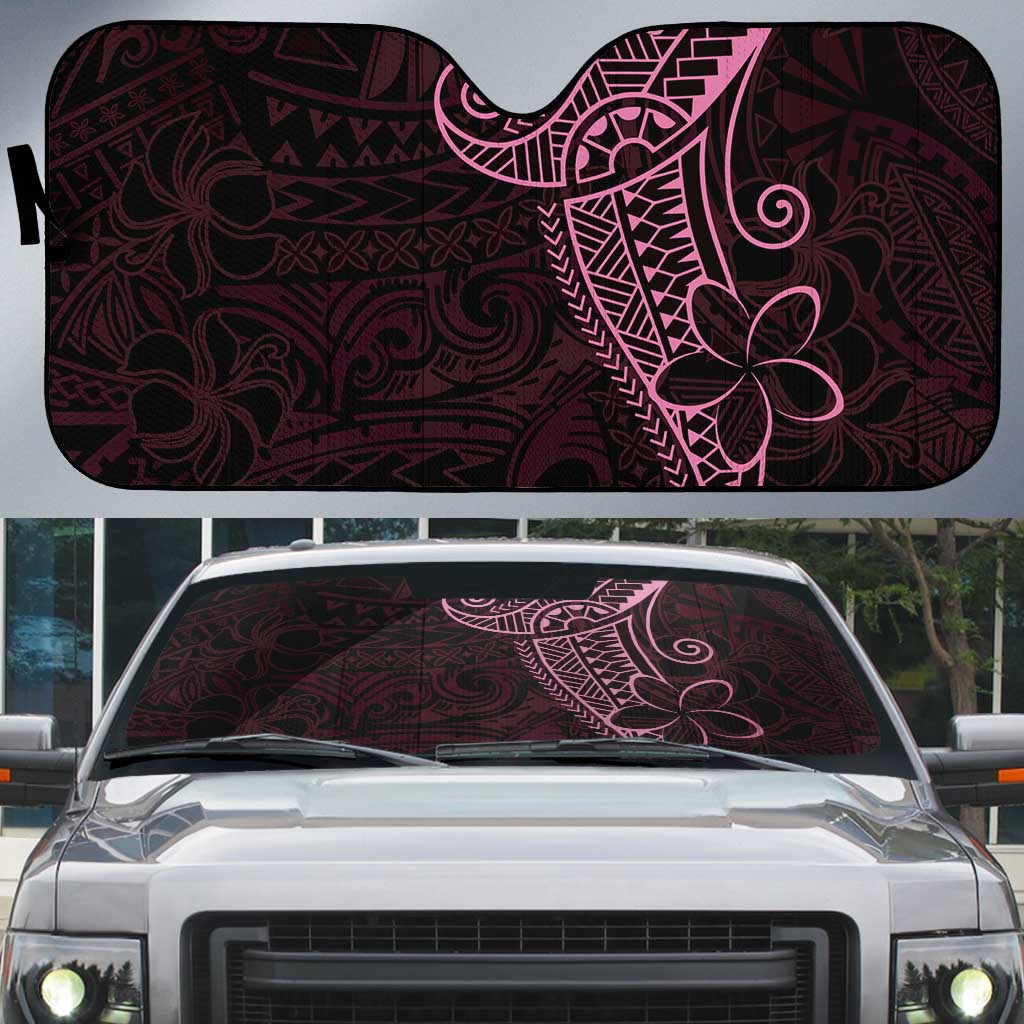 Black Pink Polynesian Tribal Auto Sun Shade - Polynesian Pride