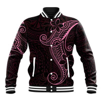 Black Pink Polynesian Tribal Baseball Jacket LT9 Unisex Pink - Polynesian Pride