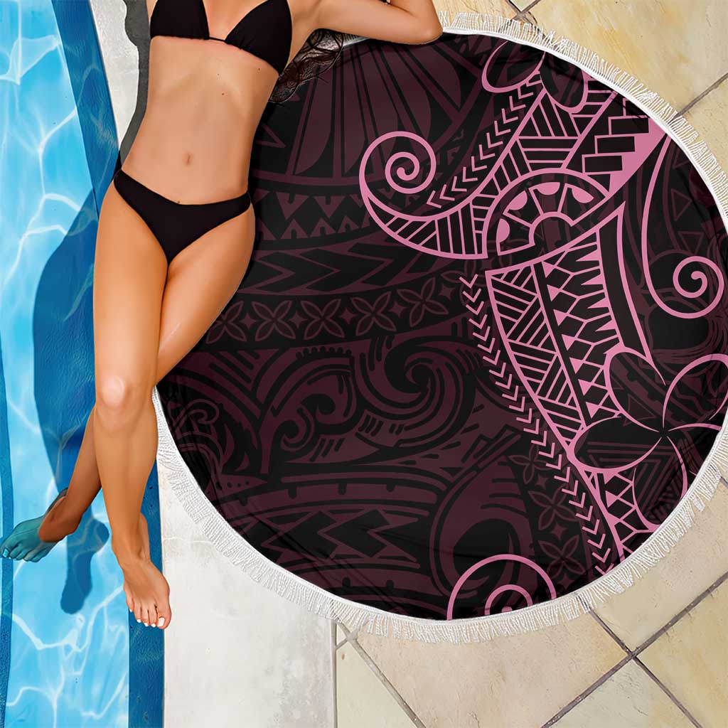 Black Pink Polynesian Tribal Beach Blanket - Polynesian Pride