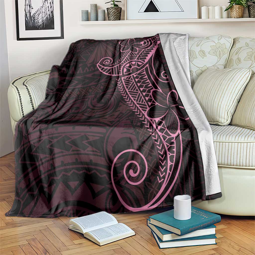 Black Pink Polynesian Tribal Blanket - Polynesian Pride