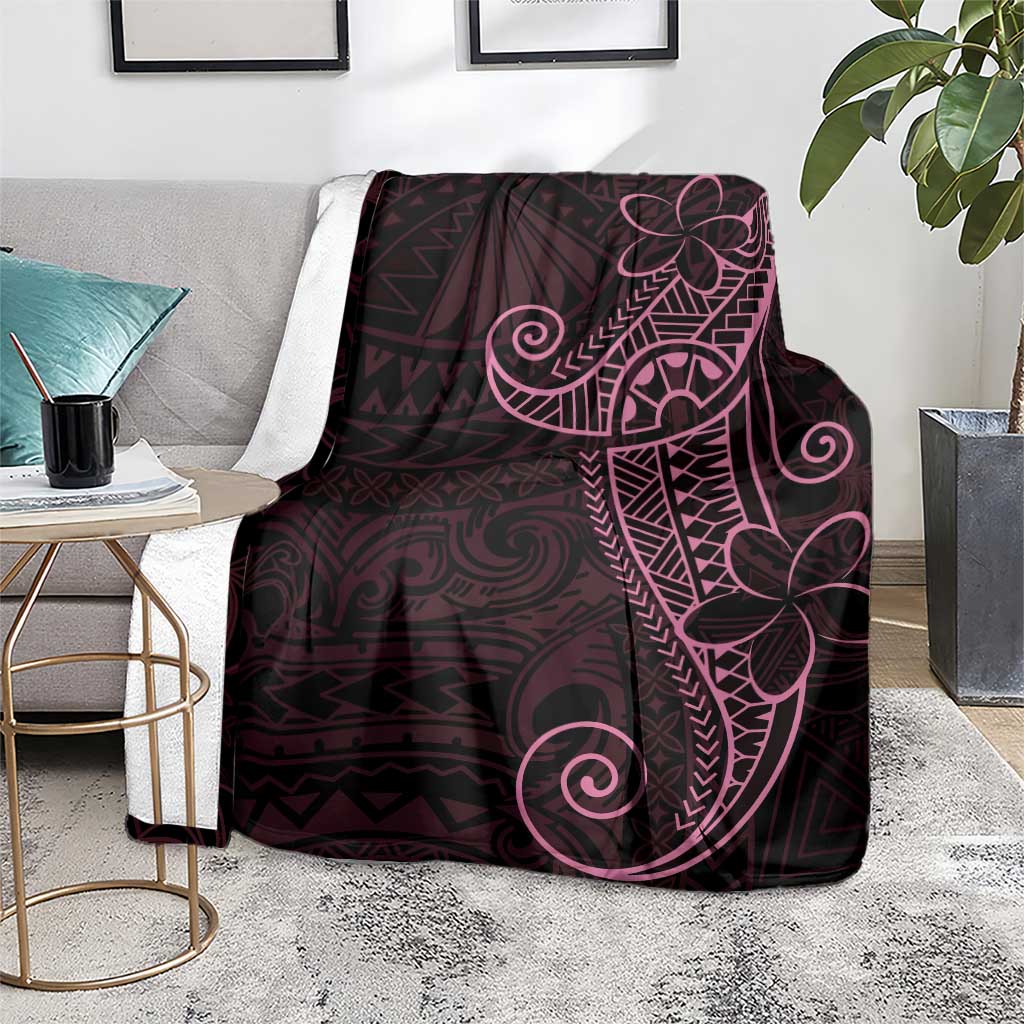 Black Pink Polynesian Tribal Blanket - Polynesian Pride
