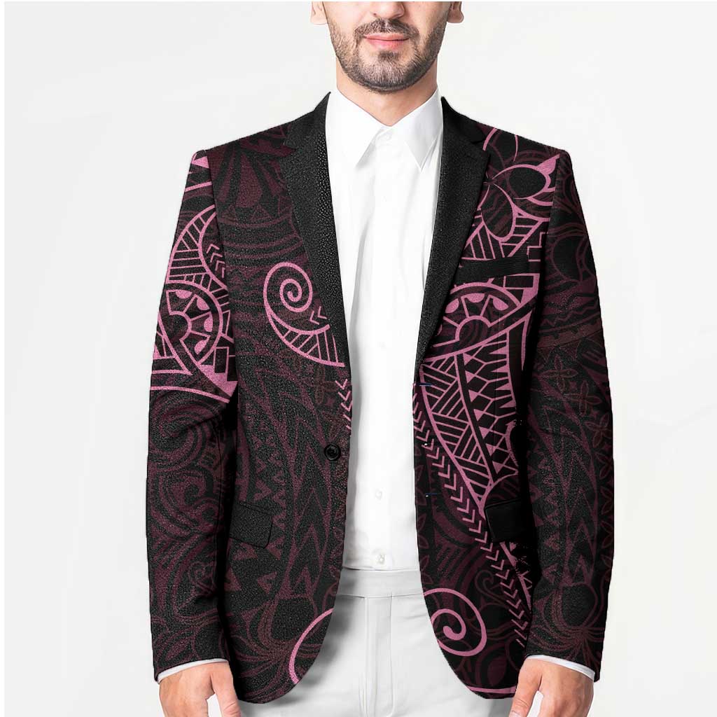 Black Pink Polynesian Tribal Blazer - Polynesian Pride