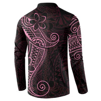Black Pink Polynesian Tribal Button Sweatshirt - Polynesian Pride