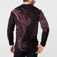 Black Pink Polynesian Tribal Button Sweatshirt - Polynesian Pride