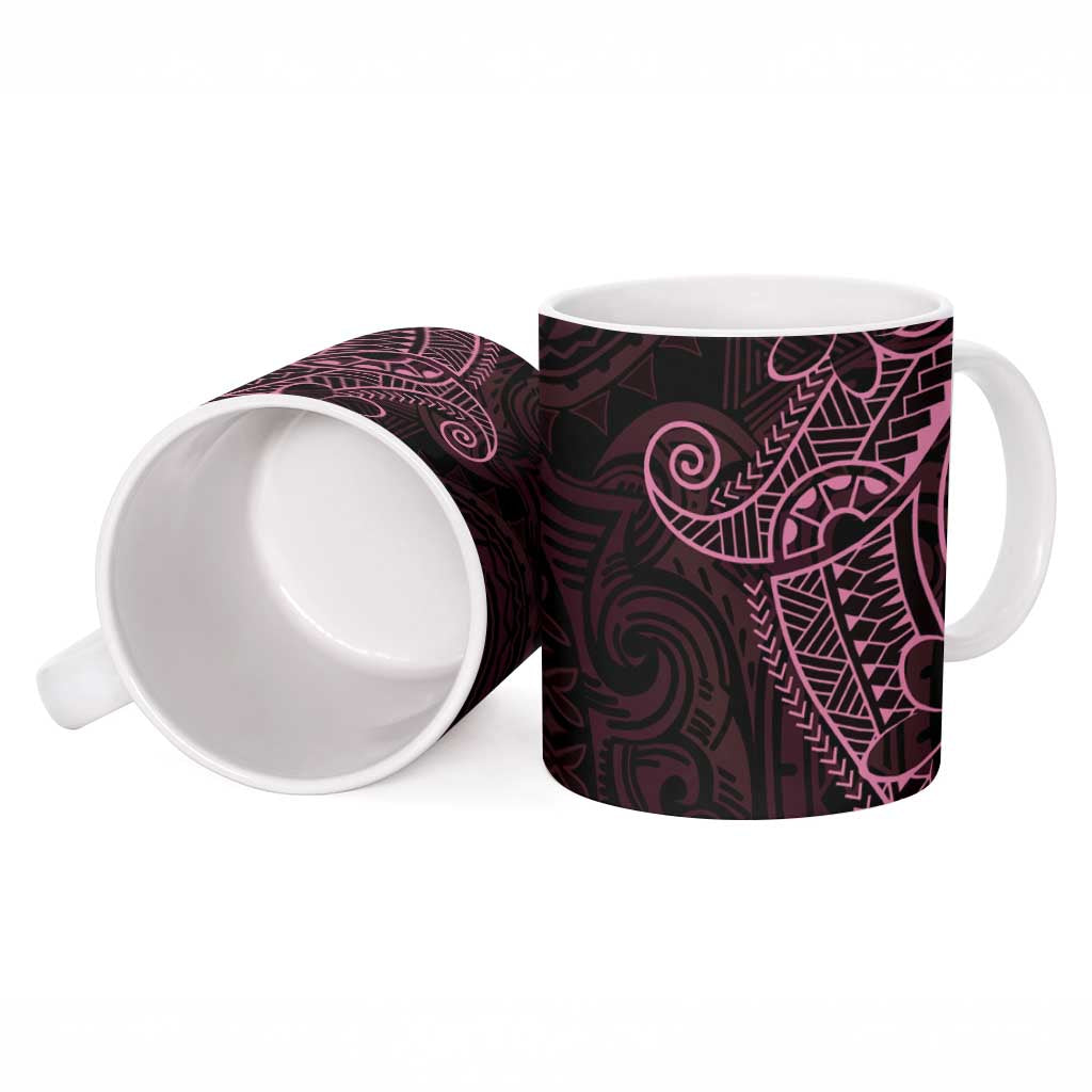 Black Pink Polynesian Tribal Ceramic Mug - Polynesian Pride