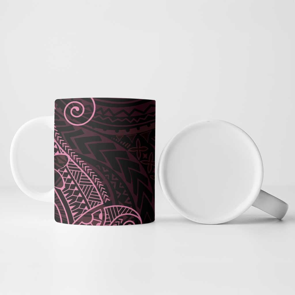 Black Pink Polynesian Tribal Ceramic Mug - Polynesian Pride