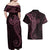 Black Pink Polynesian Tribal Couples Matching Off Shoulder Maxi Dress and Hawaiian Shirt - Polynesian Pride